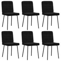 vidaXL Dining Chair Set of 6 Black Velvet (100% polyester), plywood, metal
