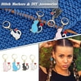 thumbnail image 4 of 24 Pcs Cat Stitch Markers Alloy Enamel Kitten Crochet Stitch Marker Charms Removable Dangle Locking Stitch Marker for Knitting Weaving Sewing Accessories Quilting Jewelry Making DIY Mixed Color, 4 of 6