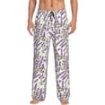 thumbnail image 2 of Kdxio Lavender Flowers Print Men's Sleep Pajama Pant Lounge Pants with Pockets, 2 of 8