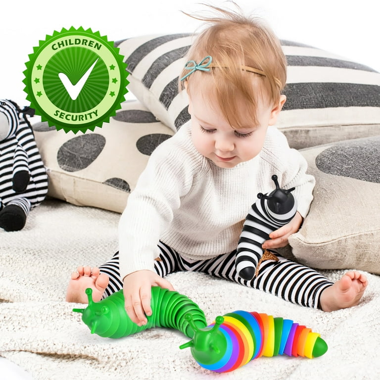 Fidget Slug Toy, Sensory Slug Fidget Toys for Kids & Adults, 1Pc Autism  Sensory Toys for Autistic Children Toddlers，Asmr Toys-3 4 5 6 7 8+ Year Old  Girl Boy Birthday Gifts 