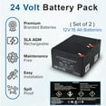 thumbnail image 2 of Premium 24 Volt SLA Battery Pack for Mobility and Recreational Scooters (15 Ah Extended Range Upgrade), 2 of 4