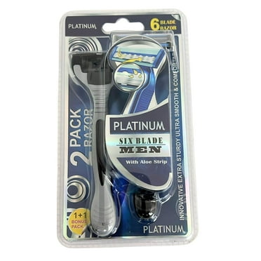 Platinum Six Blade Razors for Ultra-Smooth Shaving: 2CT