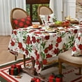 thumbnail image 2 of Yhmxh Red Green Checkered Rectangle Table Cloth for Dining Tables, Reusable Tartan Plaid Tablecloths Christmas Tabletop Decor Gingham Buffalo Check Table Cover for Holiday, Kitchen, Picnic 55x95Inch, 2 of 7