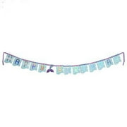 Happy Birthday Mermaid Tail Banner Party Supply Decoration