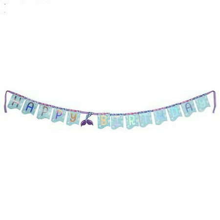 Happy Birthday Mermaid Tail Banner Party Supply Decoration