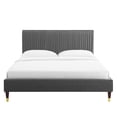 thumbnail image 6 of Modway Peyton Performance Velvet Full Platform Bed in Charcoal, 6 of 10