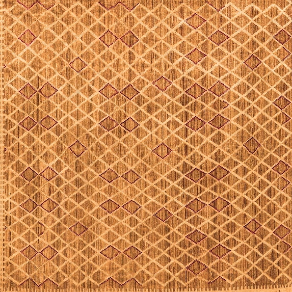 Ahgly Company Indoor Square Abstract Orange Modern Area Rugs, 3' Square