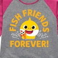 thumbnail image 3 of Baby Shark - Fish Friends Forever - Toddler And Youth Girls Raglan Graphic T-Shirt, 3 of 6