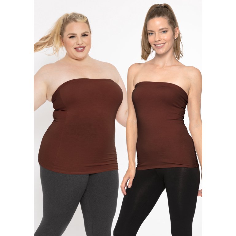 Stretch Is Comfort Women's Plus Size Cotton Strapless Tube Top