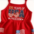 thumbnail image 4 of Wxirdiow Baby Girl Clothes 4th of July 4th of July Toddler Girl Outfit Patriotic-Flags Bell Bottoms Fourth of July Jumpsuit Sleeveless Overalls Red Size,3-4 Years, 4 of 5