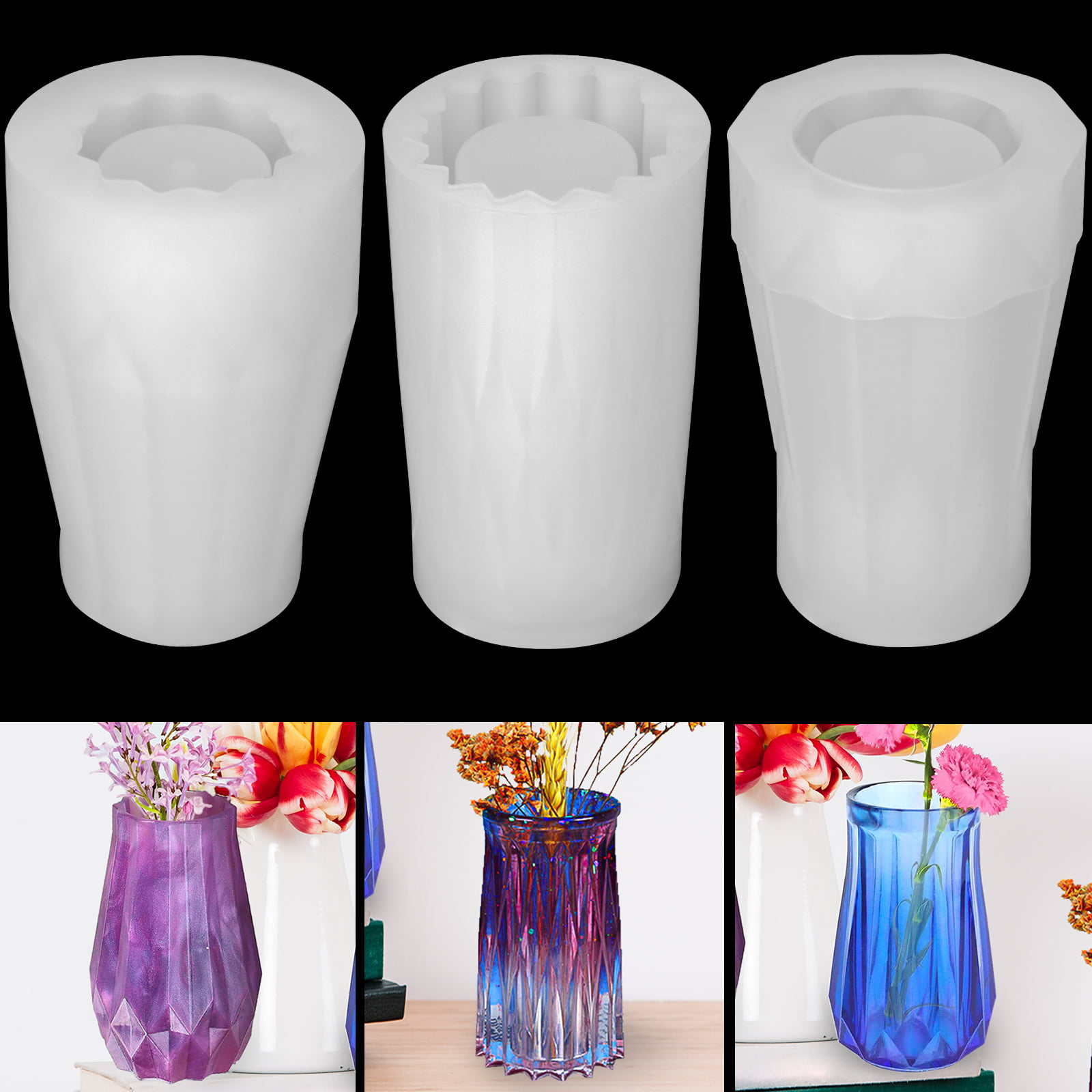 Resin Molds for Vase, Flower Bottle Silicone Epoxy Casting Molds for DIY Jewelry Craft Supplies, Pen Holder, Flower Pot, Home Decoration