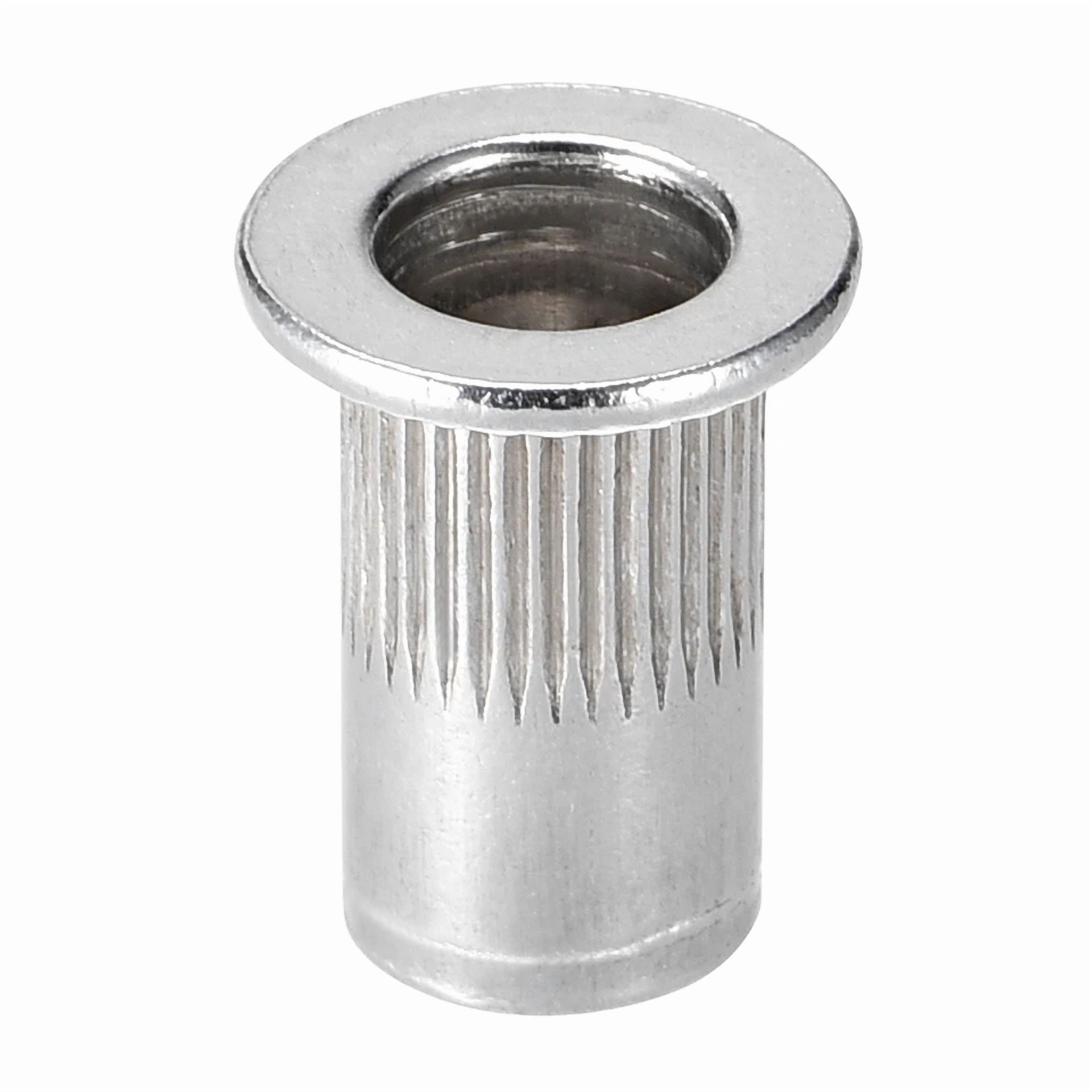 CIRCLE- 100 Pcs #10-32 Rivet Nuts Threaded Insert Nut Aluminium Alloy Knurled Flat Head