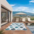 thumbnail image 2 of Bohemia Outdoor Rug 3x5 Ft, Non Slip Washable Area Rug, Vintage Moroccan Geometric Pattern Blue Green Gray Patio Rugs Carpet Runner, Large Floor Mat for Indoor/Outdoor Deck Porch Camping, 2 of 8