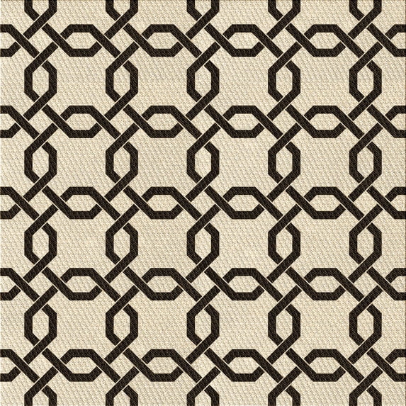 Ahgly Company Indoor Square Patterned Vanilla Gold Area Rugs, 5' Square