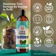 GuruNanda Farmed Mint Oil Pulling Natural Mouthwash with Essential Oils & Vitamins D3,E,K2 - Toothbrush & Tongue Scraper - 8 fl oz X 3
