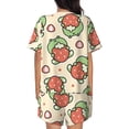 thumbnail image 3 of Rocae Frog Hold Strawberry for Two Piece Sleepwear Pajamas Sets for Women Soft Short-Sleeved Pjs with Lounge Shorts Medium, 3 of 9