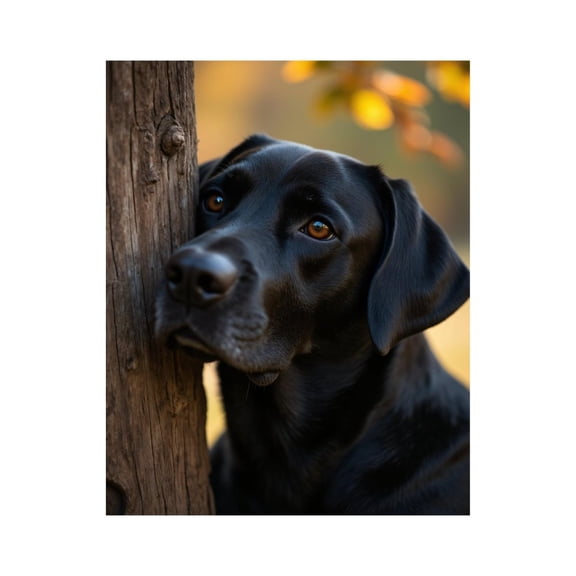 Paint by Numbers Kit for Adults, Gentle Black Labrador Autumn Scene Paint by Numbers, Easy Paint by Numbers Kit for Adults Beginner, DIY Adult Paint by Number Kits on Canvas, 12x16in Home Decor