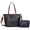 Black, variant on Women’s 2-in-1 PU Leather Tote Bag with Tassel and Pouch, Vintage Shoulder Handbag, Large Capacity Camel
