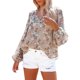 thumbnail image 4 of VISgogo, camiseta de gasa de manga larga para mujer, estampado Floral, jerséis casuales elegantes con cuello en V, Tops de oficina, ropa de calle VISgogo moda, 4 of 7