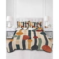 thumbnail image 3 of Abstract Boho King Size Down Alternative Comforter, Lightweight Comforter Quilt Bedding Set with Pillow Shams Vintage Multicolored Geometric Stripes All Seasons Bed Comforter Duvet Insert 96"x106", 3 of 7