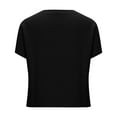 thumbnail image 5 of Njoeus Going Out Tops For Women Womens Tops Dressy Casual Short Sleeve Womens Casual Solid Color Round Neck Loose Tops Blouses V Neck Summer Clothes For Women On Clearance, 5 of 7