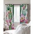 thumbnail image 4 of Pink Succulent Blackout Curtains for Bedroom Living Room Darkening Curtains 96 Inches Long Green Cactus Watercolor Pastoral Window Curtain 2 Panels Set Window Treatment Grommet Drapes 52"x96", 4 of 9