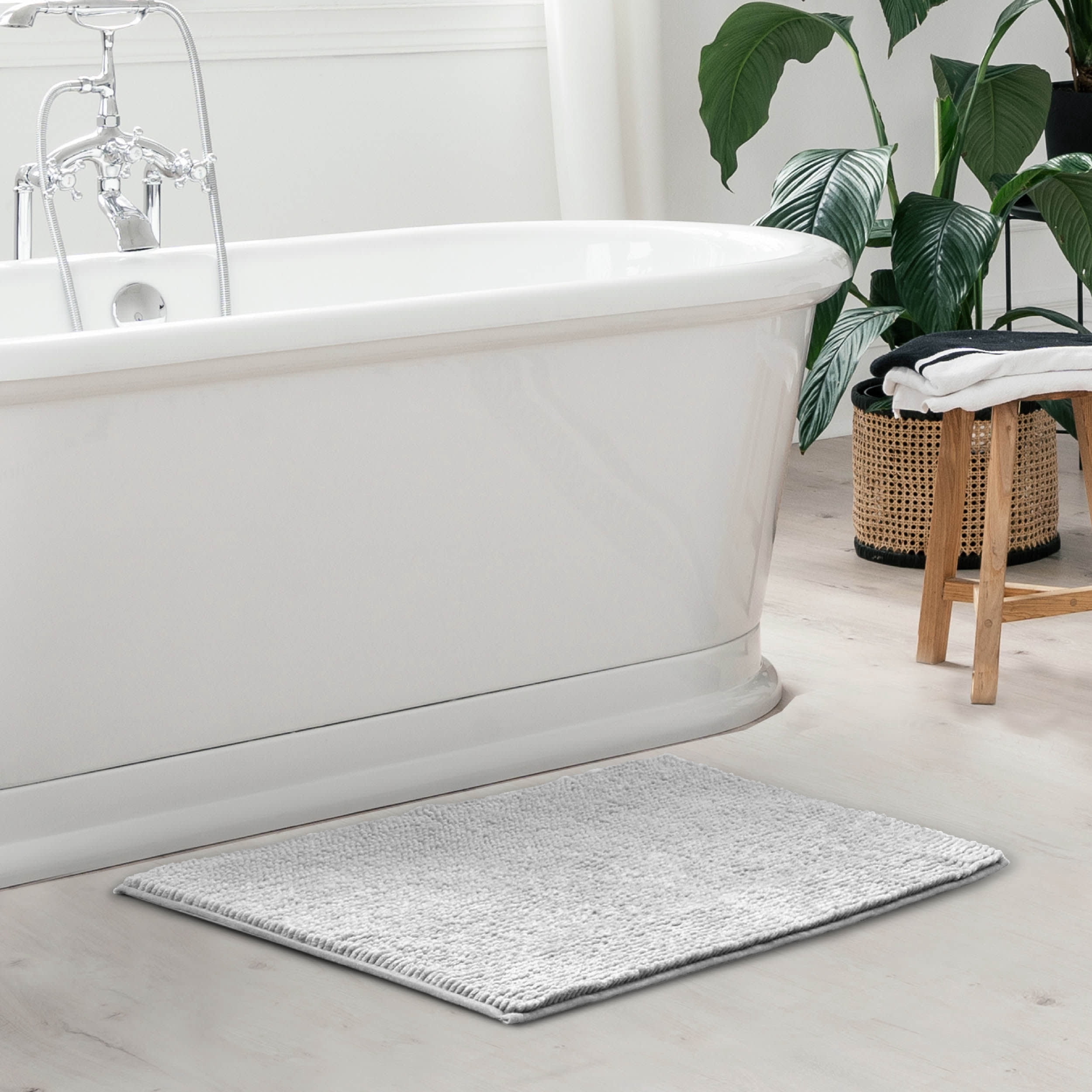 Plush Memory Foam Chenille Cushioned 17" x 24" 2-Piece Bath Mat with Bounce Comfort Technology
