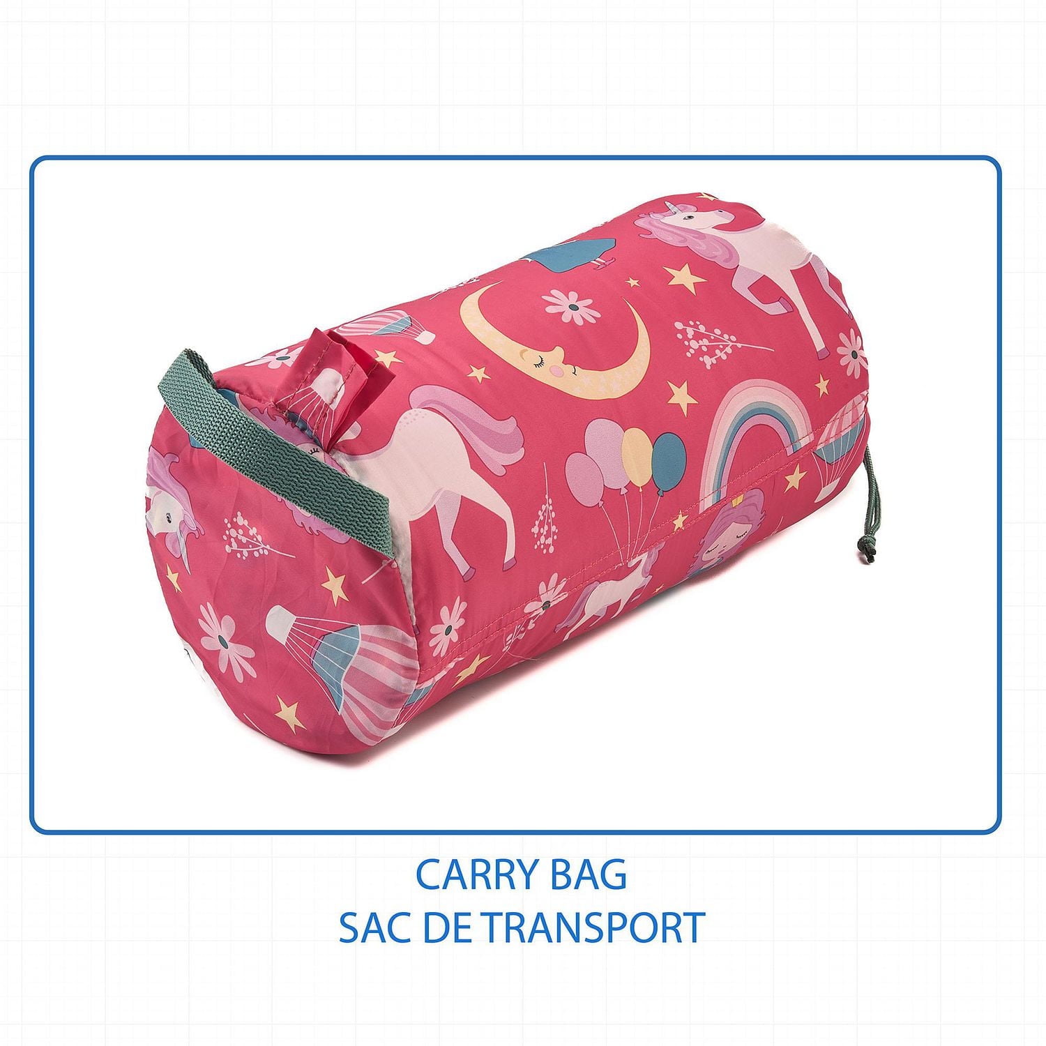 Ozark Trail Kid's Sleeping Bag, 56" (L) x 26" (W), No Temp Rating , Polyester Fabric Outer, Girl, Sleeping Bag