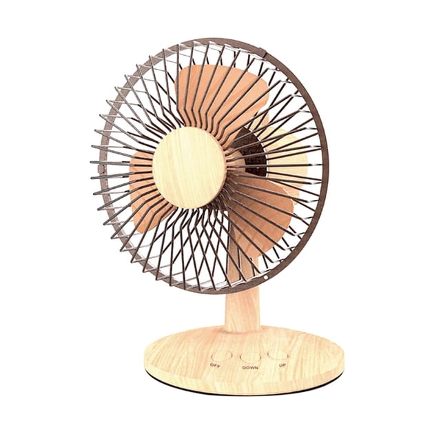 Wood Grain Fan Retro Desktop Desktop Head Fan Creative Portable Fan