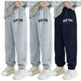 thumbnail image 3 of Akiihool Boy Pant Boys' School Uniform Bootcut Elastic Waist Sweatpants Jogger Pants (NY3,8-10 Years), 3 of 4