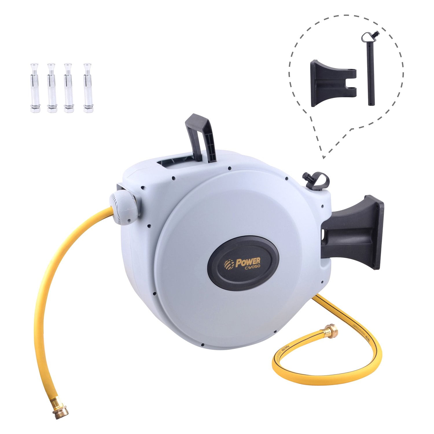 POWER BL-CW050 RETRACTABLE GARDEN HOSE REEL - 5/8" x 50