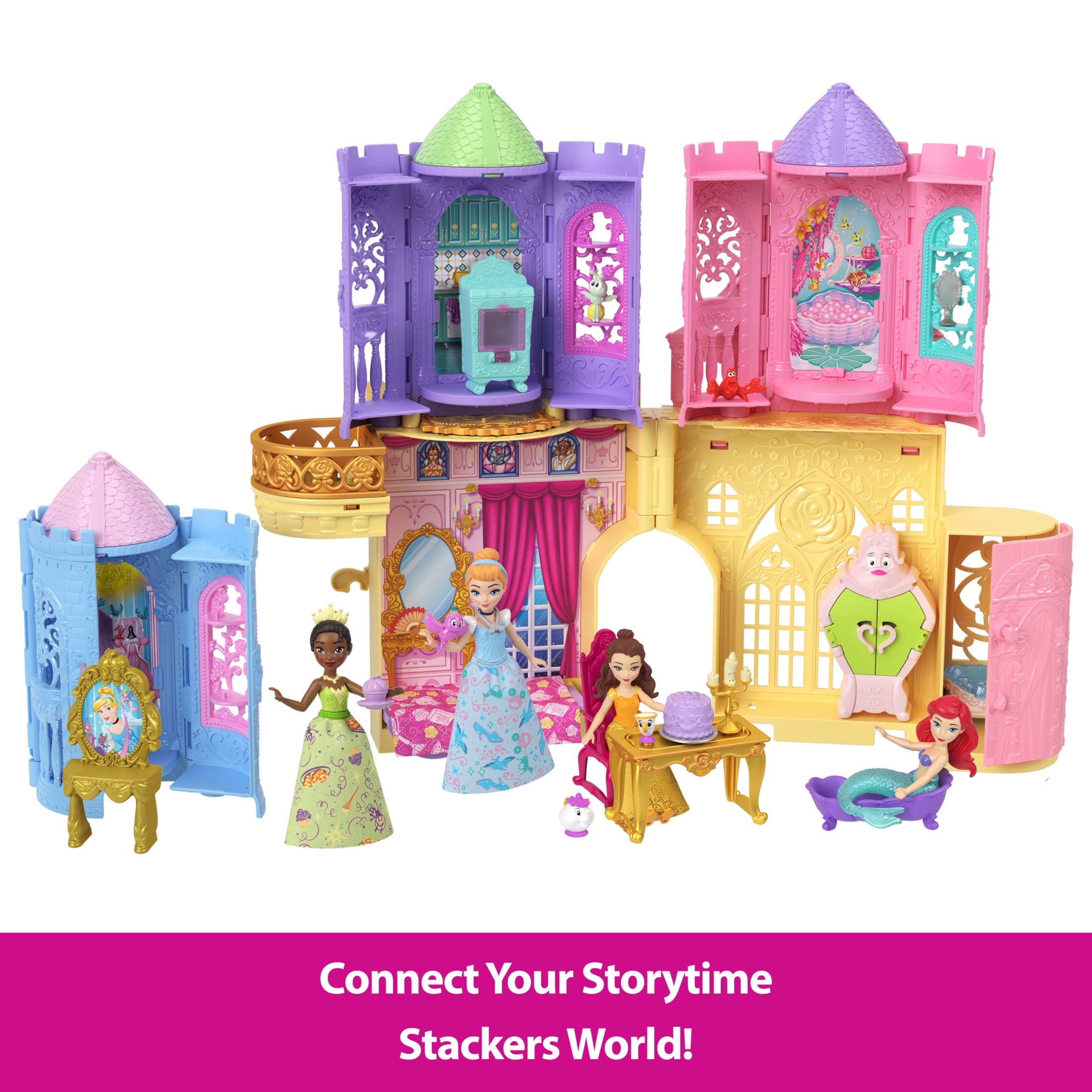 Disney Princess Tower Surprise Small Dolls & Stacking Playsets with 5 Surprises (Styles May Vary)