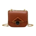 thumbnail image 3 of Mini bolso de hombro tipo lápiz labial Yinane Bolso de mano portátil de PU Marrón, 3 of 8