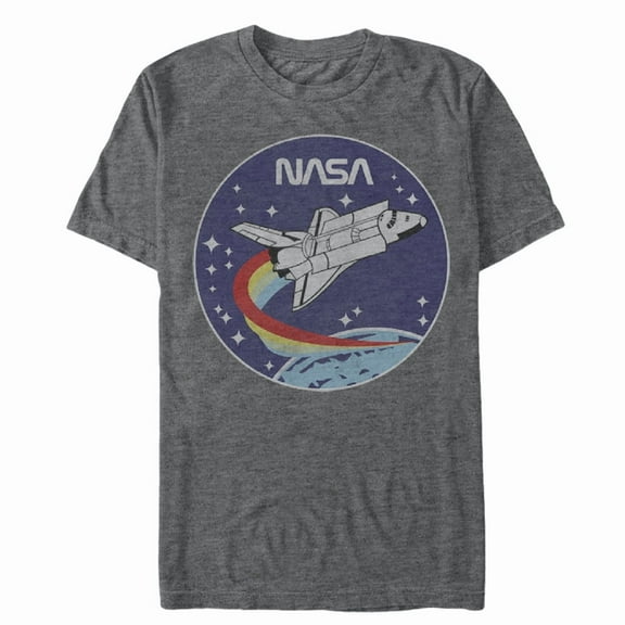 Men's NASA Space Rocket  Graphic Tee Charcoal Heather Small