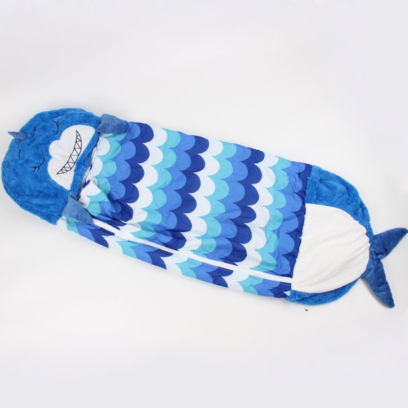 Saco de dormir de dibujos animados para niños, saco de dormir para niños con forma de tiburón pequeño, saco de dormir con almohada de animales, saco de dormir plegable, saco de dormir para niños a