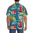 thumbnail image 3 of Pofeuu Japanese Koi Print Mens Casual Short Sleeve Shirts Beach Summer Spread Collar Pocket Tops Men's Casual Short-sleeved Shirt-X-Large, 3 of 5