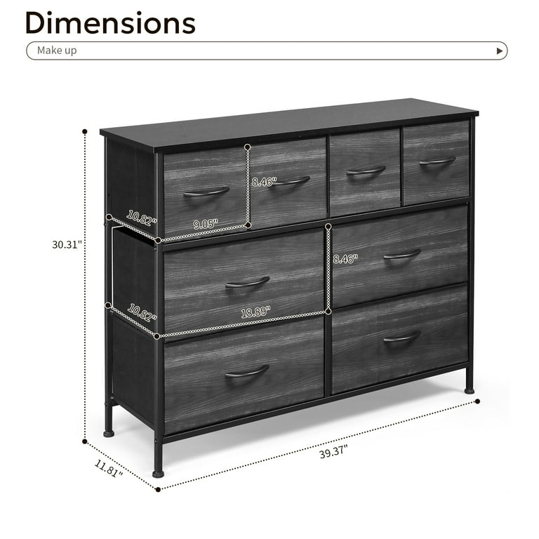dresser size Richmond Ridged Wide 6 Drawer Dresser, Matte White - daals