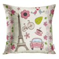 thumbnail image 1 of RYLABLUE Eiffel Love Paris Different Tower French Cafe Car France Throw Pillowcase Cushion Case Cover, 1 of 1
