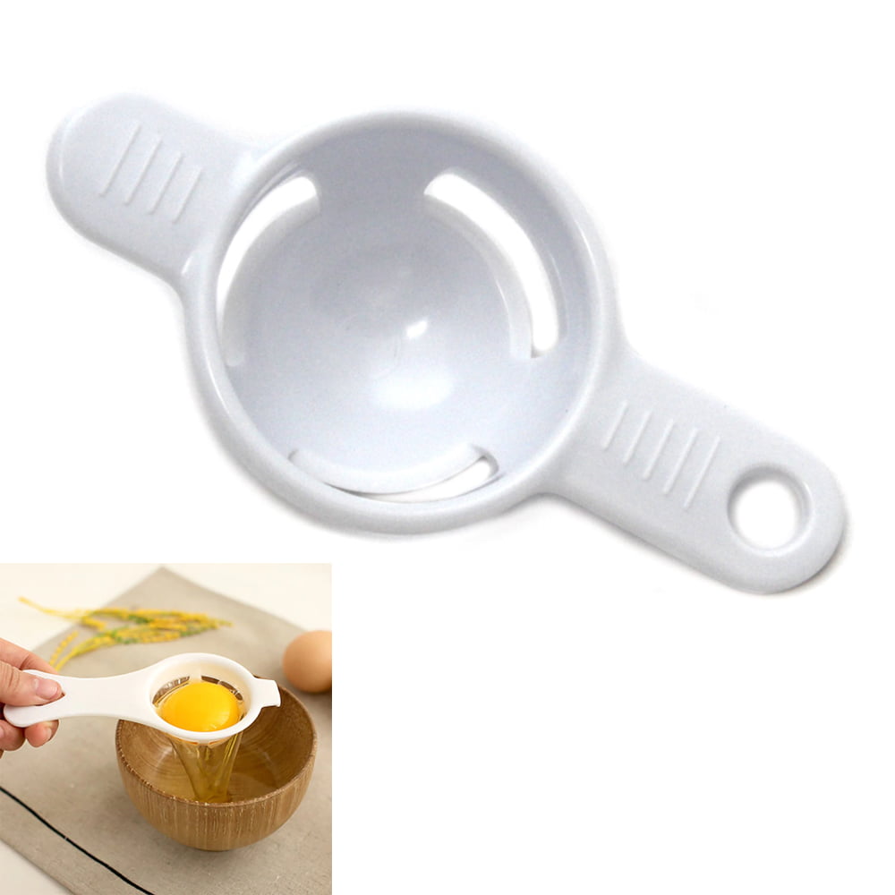 Kitchen White Egg Yolk Separator Holder Divider Convenient Tool Strainer Gadget