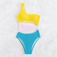 thumbnail image 5 of Aayomet Maillot de Bain avec Coutures à Motifs Colorés (Jaune, m), 5 of 5