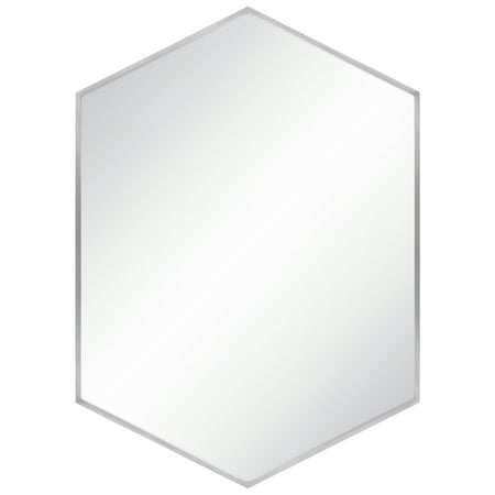 Bedroom Vanity Mirror With Lights Best Choice Products Modern Hexagon Decorative Mirror For Bedroom, Living Room, Bathroom Vanity Home Decor - Silver ()