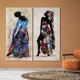 thumbnail image 5 of "Her Beauty I & II" Oversized 72"x 36" Frameless Free-Floating Reverse Printed Tempered Art Glass Panels Set, 5 of 9