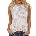thumbnail image 1 of Snorda Débardeurs pour Femmes Grande Taille Mode Féminine Décontractée Été Imprimé Sans Manches Col Rond Haut Blouse Débardeur P-5TG, 1 of 5