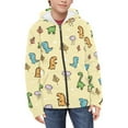 thumbnail image 3 of Xoenoiee Orange Dinosaur Print Kids Casual Sweatshirt Zip up Hooded Sports Jacket with Pocket Boys Girls Teens Long Sleeve Athletic Hoodie Outwear, 8-10 Years, 3 of 7