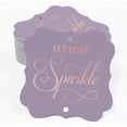 thumbnail image 2 of Inkdotpot Hang Tags Let Love Sparkle Wedding Favor Bracket Shape Gift Tags Real Rose Gold Foil Bonbonniere Tag Pack Of 100, 2 of 7