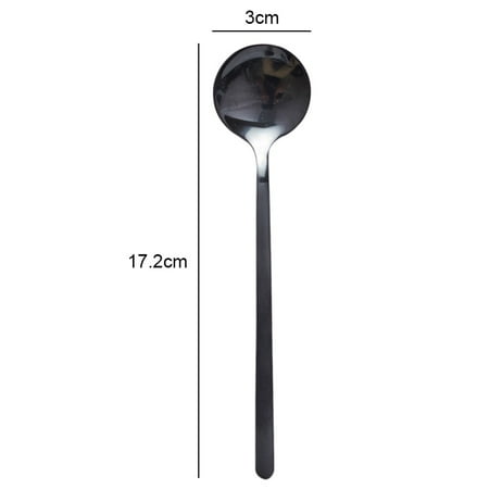 

SUPERHOMUSE 304 Stainless Steel Small Round Spoon Fruit Yogurt Spoon Mug Spoon Coffee Spoon Kitchen Supplies