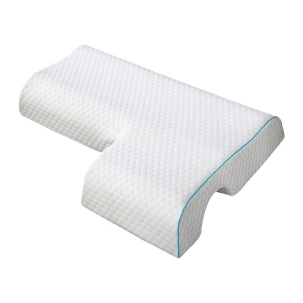 Almohada para parejas con brazos fusionados y funda extraíble, almohada para dormir de lado Azul a la izquierda