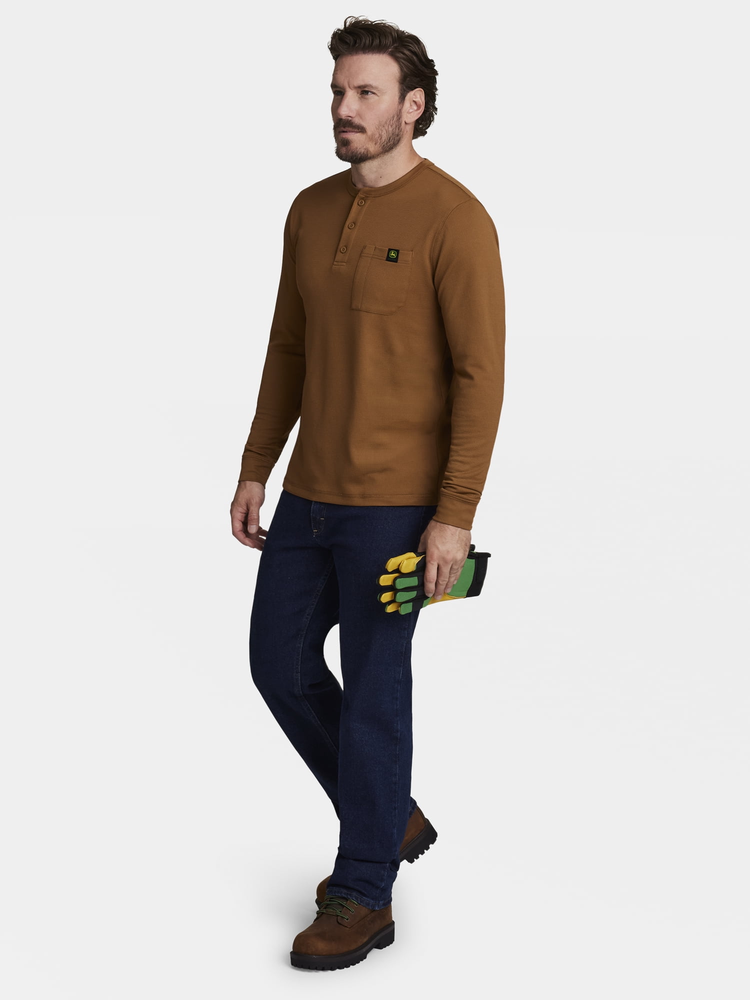 John Deere Men’s Warmth Shield™️ Long Sleeve Thermal Pocket Henley, Sizes S - 3XL