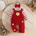 thumbnail image 6 of CAUYDY Baby Girl Photoshoot Outfits Newborn Girls Long Sleeve Romper Set Preemie Fall Winter Clothes Infant Bodysuit 0 3 6 9 Months 1T 2T Sizes 12-18 Months,Red, 6 of 9