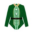 thumbnail image 3 of TiaoBug Long Sleeve Ballet Leotards for Girls Gymnastics Dancewear Christmas Elf Costume Green 16, 3 of 7